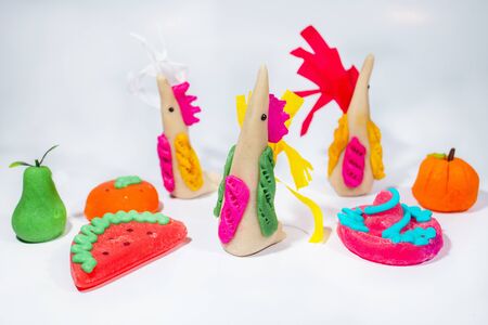 Sugar Candies, sweets for "muertos dia" traditional in a offering in Mexicoの写真素材