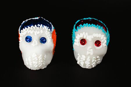Sugar Skull for "muertos dia" traditional in a offering in Mexicoの写真素材