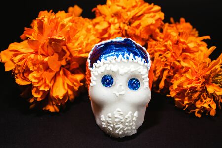 Sugar Skull for "muertos dia" traditional in a offering in Mexicoの写真素材