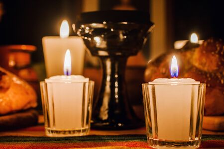 ofrenda day of muertos, Mexican Day of the dead altar, Candles in a offering Mexicoの写真素材