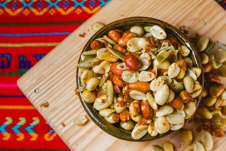 peanuts pepitas mexican snack salted in mexico cityの写真素材