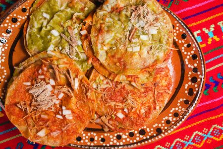 chalupas poblanas mexican food in puebla city spicy snack