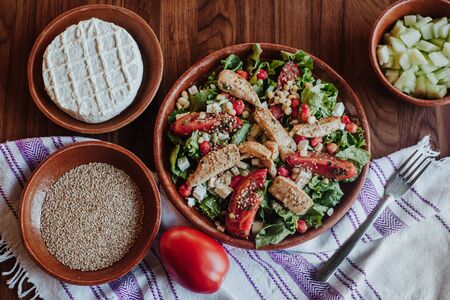 chicken breast Salad, low carb food, healthy food.の写真素材