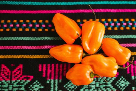 habanero chilli, mexican chilies spicy food in mexicoの写真素材