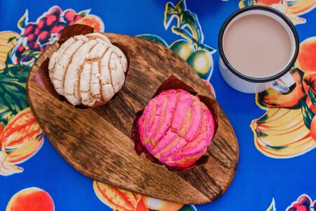 Manteconchas, sweet mexican bread, traditional bakery in Mexico, Mexican pastries concha