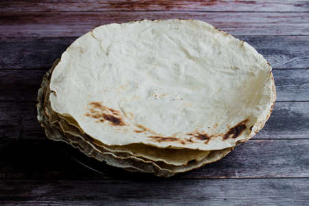Tlayuda is a Tortilla corn, traditional Mexican food from Oaxaca Mexico