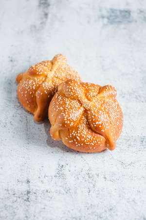 Pan de Muerto mexican bread traditional for day of the dead in Mexicoの写真素材