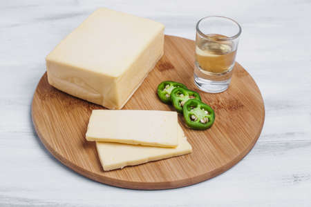 Mexican Chihuahua cheese or mennonite cheese from Mexico Latin America