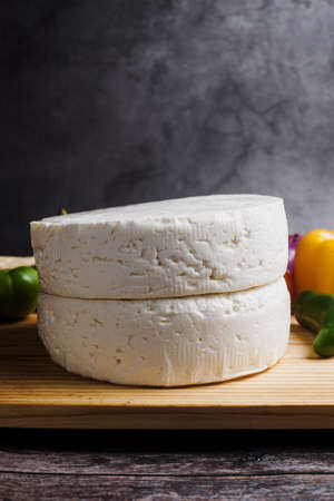 Mexican white panela cheese with fresh ingredients in Mexico Latin Americaの写真素材