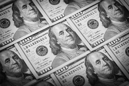 US One Hundred Dollar Bill Macroの写真素材