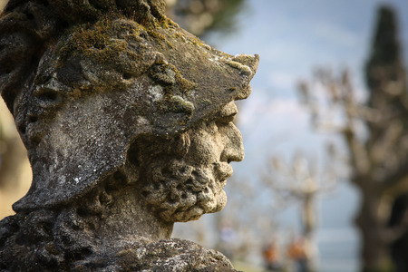 The park of Villa Balbianello in Lenno, Lake Comoのeditorial素材
