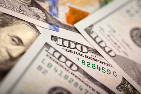 Dollars Photography: Macro of US One Hundred Dollarの写真素材