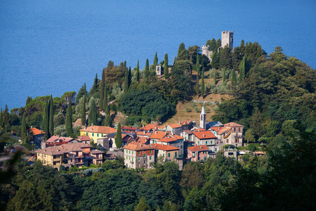 The Castle of Vezio, Perledo, Como Lakeのeditorial素材