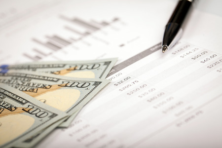  macro of dollars and loan planの写真素材