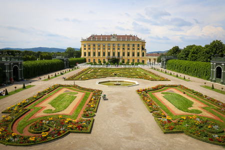 View of Schonbrunn Palace in Vienna, Austriaのeditorial素材
