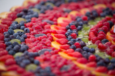 Wedding Cake of Fruits: Strawberry,Blueberry ,Grape, Raspberryの写真素材
