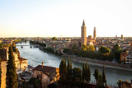 Verona, Italy. Panoramic View in a Autumn Dayのeditorial素材