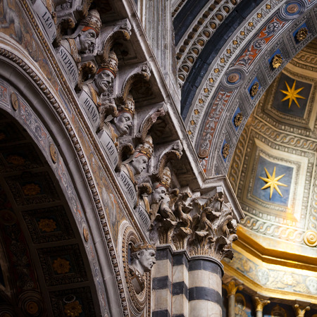 Interior of Siena Cathedral in Tuscany, Italyのeditorial素材