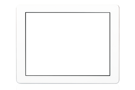 White Tablet Pc Isolated on White Backgroundの写真素材