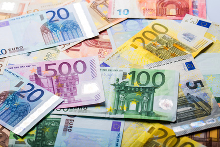 Euro money: closeup of banknotesの写真素材
