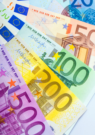 Euro money: closeup of banknotesの写真素材