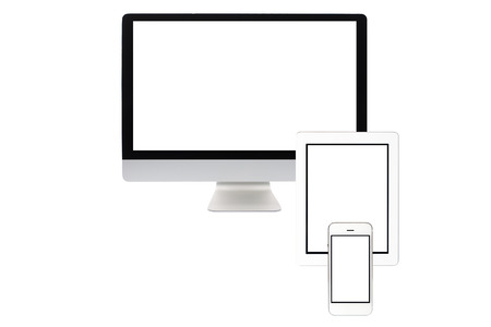 Computer screen isolated on a white backgroundの写真素材