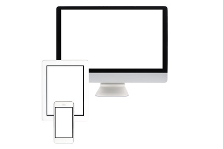 Computer screen isolated on a white backgroundの写真素材