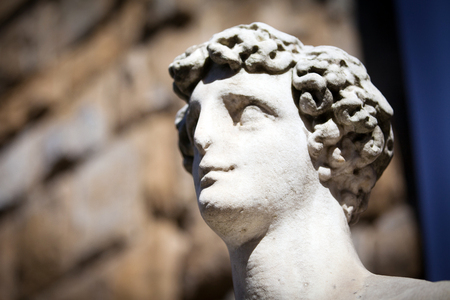Copy of Michelangelo's David in Piazza della Signoria, Florence, Italyのeditorial素材