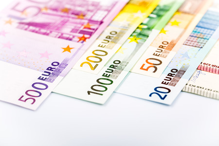 Euro money: closeup of banknotesの写真素材
