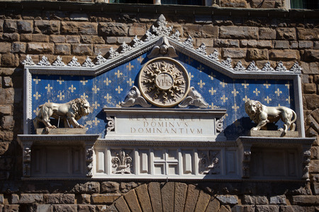 Palazzo Vecchio in Florence in a spring day.のeditorial素材