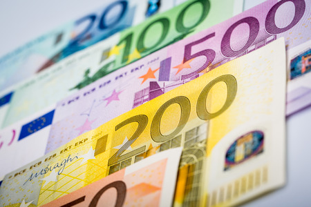 Euro money: closeup of banknotesの写真素材
