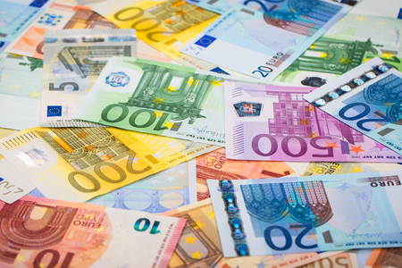 Euro money: closeup of banknotesの写真素材