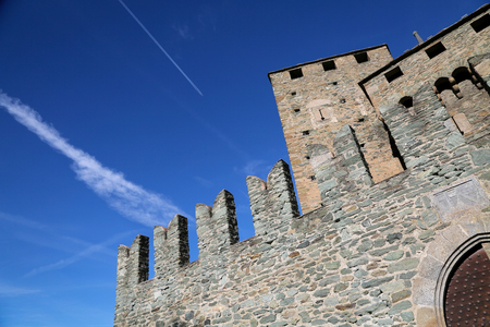 The Fenis Castle in Aosta Valley, Italyの写真素材
