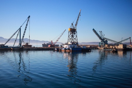 View of a port in Californiaの写真素材