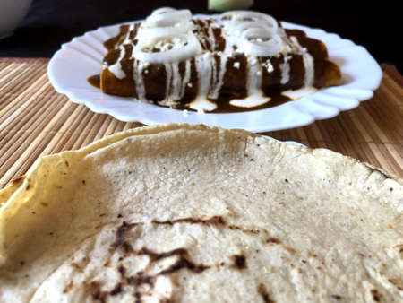 Beautiful tortillas with mass from Mexico