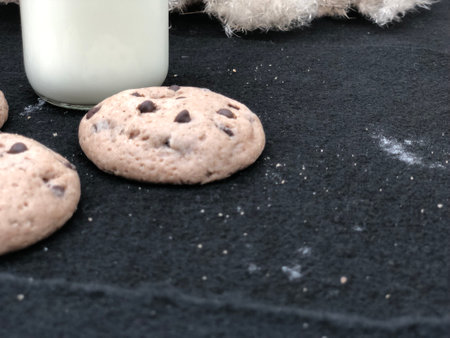 Artisanal cookies with chocolate chismas and added