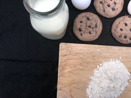 Artisanal cookies with chocolate chismas and added