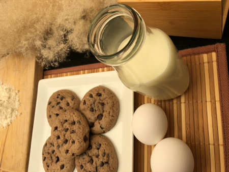 Artisanal cookies with chocolate chismas and added