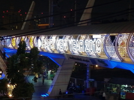 Bangkok, Thailand. December 2018. Christmas and New Year's Eve decoration in the Thai capital cityのeditorial素材