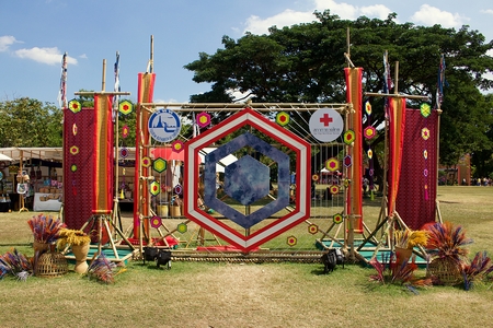 Bangkok, Thailand. November 23, 2019. Annual Fair of the Red Cross in Lumpini Park. Some people enjoy visiting meanwhile other sell their products in the marketのeditorial素材