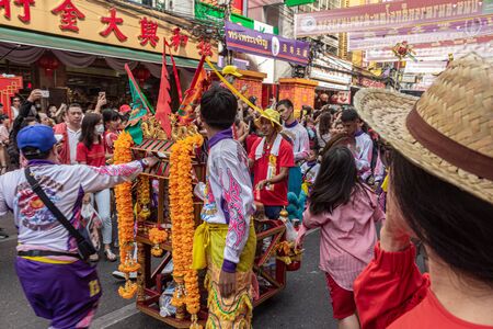 Bangkok, Thailand. January 25, 2020: Celebration of Chinese New Year in Chinatown of Bangkok. People...