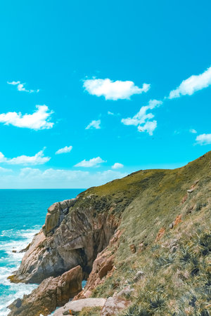 Coastline of Cape St. Vincent, Peniche, Portugalの写真素材