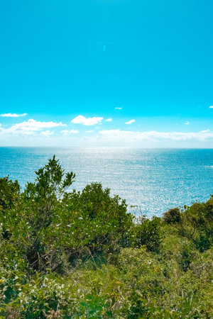 View of the sea from the top of the mountain, Koh Samui, Thailandの写真素材