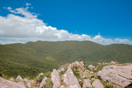 Mountain landscape view of Phu Chi Fa at Chiangrai province, Thailand.の写真素材