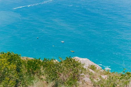 Kitesurfers on the coast of Corsica, Franceの写真素材