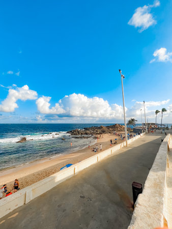 View of the beach in Playa del Carmen, Fuerteventura, Canary Islands, Spainの写真素材