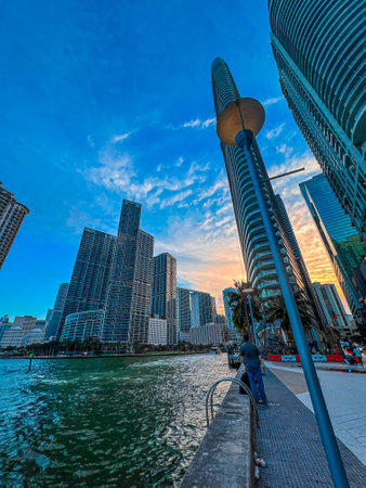Dubai Marina at sunset, United Arab Emirates