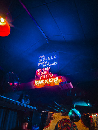The interior of a nightclub in Moscow.の写真素材