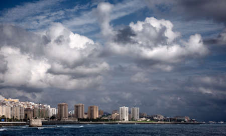 A view of the city of Havana from the sea, Cuba.の写真素材