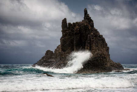 Rocky coast of the Atlantic Ocean in Tenerife, Canary Islands, Spainの写真素材